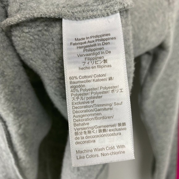 J Crew Sweatshirt Women Large Gray Striped Fleece Pullover Round Neck Athlesure - Picture 7 of 9